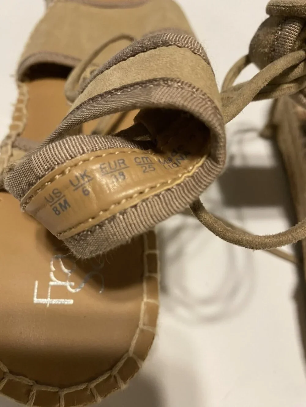 Franco Sarto 8 M Espadrilles Brown Suede Upper Wedge Sandals Boho Beach